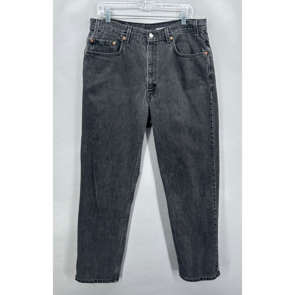 Vintage Levis Jeans Mens 36x31 Black 550 Relaxed Fit Leg Denim Faded 90s
